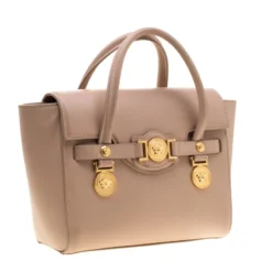 Versace Nude Leather Medusa Medallion Tote For Women -Versace Official Website luxury women versace used handbags p187152 007