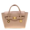 Versace Nude Leather Medusa Medallion Tote For Women