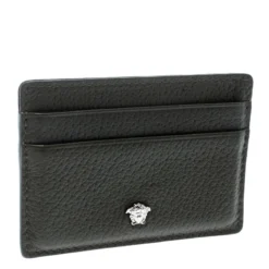 Versace Mossy Green Leather Card Case For Women -Versace Official Website luxury women versace used handbags p192741 007