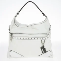 Versace White Studded Hobo For Women