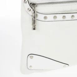 Versace White Studded Hobo For Women -Versace Official Website luxury women versace used handbags p19328 0011