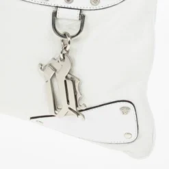Versace White Studded Hobo For Women -Versace Official Website luxury women versace used handbags p19328 0012