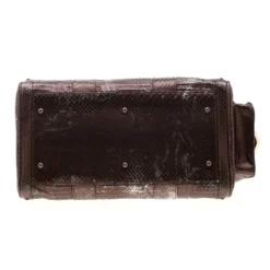 Versace Bronze Snakeskin Embossed Leather Couture Boston Bag For Women -Versace Official Website luxury women versace used handbags p195129 013