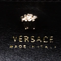 Versace Black Python Palazzo Chain Clutch Bag For Women -Versace Official Website luxury women versace used handbags p197013 004