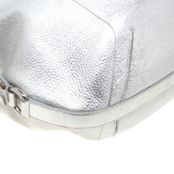 Versace Silver Leather Hobo For Women -Versace Official Website luxury women versace used handbags p197589 011