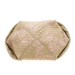 Versace Beige/Pink Quilted Barocco Leather Top Handle Bag For Women -Versace Official Website luxury women versace used handbags p200951 012