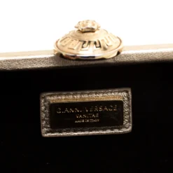 Versace Gold Leather Medussa Lock Clutch For Women -Versace Official Website luxury women versace used handbags p200976 003