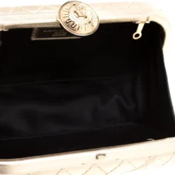 Versace Gold Leather Medussa Lock Clutch For Women -Versace Official Website luxury women versace used handbags p200976 004