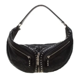 Versace Black Leather Hobo For Women