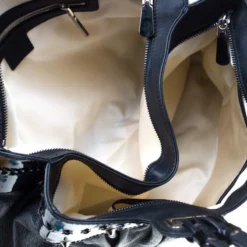 Versace Black Stud Leather Tote For Women -Versace Official Website luxury women versace used handbags p208736 004