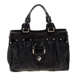 Versace Black Stud Leather Tote For Women