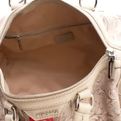 Versace Beige/Red Brocco Printed Leather Boston Bag For Women 17 Versace Beige/Red Brocco Printed Leather Boston Bag For Women -Versace Official Website luxury women versace used handbags p209148 001