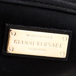 Versace Couture Quilted Black Leather Shoulder Bag For Women -Versace Official Website luxury women versace used handbags p211120 004