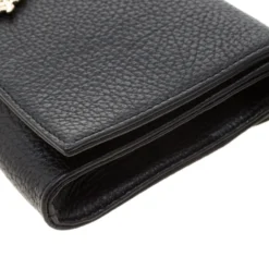 Versace Collection Black Pebbled Leather Clutch For Women -Versace Official Website luxury women versace used handbags p211216 010