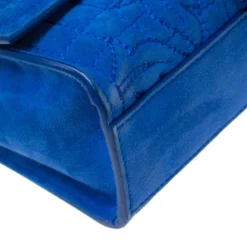 Versace Blue Suede Vanitas Crossbody Bag For Women 22 Versace Blue Suede Vanitas Crossbody Bag For Women -Versace Official Website luxury women versace used handbags p212663 013