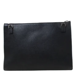 Versace Black Leather Miami Clutch For Women -Versace Official Website luxury women versace used handbags p218126 007