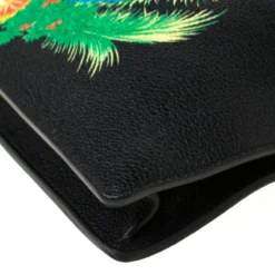 Versace Black Leather Miami Clutch For Women -Versace Official Website luxury women versace used handbags p218126 011