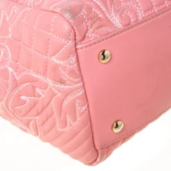 Versace Pink Leather Talia Vanitas Shoulder Bag For Women -Versace Official Website luxury women versace used handbags p221093 012