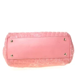 Versace Pink Leather Talia Vanitas Shoulder Bag For Women -Versace Official Website luxury women versace used handbags p221093 013