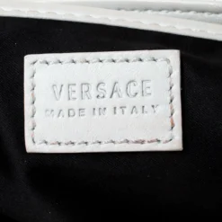 Versace White Leather Palazzo Sultan Shoulder Bag For Women -Versace Official Website luxury women versace used handbags p224131 005