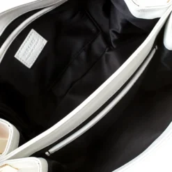 Versace White Leather Palazzo Sultan Shoulder Bag For Women -Versace Official Website luxury women versace used handbags p224131 006