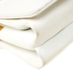 Versace White Leather Palazzo Sultan Shoulder Bag For Women -Versace Official Website luxury women versace used handbags p224131 013