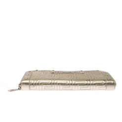 Versace Gold Metallic Quilted Leather Studded Zip Around Wallet For Women -Versace Official Website luxury women versace used handbags p225040 009