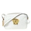 Versace White Leather Palazzo Medussa Crossbody Bag For Women