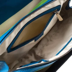 Versace Multicolor Suede And Patent Leather Lazer Cut Satchel For Women -Versace Official Website luxury women versace used handbags p230329 002