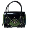 Versace Multicolor Suede And Patent Leather Lazer Cut Satchel For Women