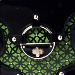 Versace Multicolor Suede And Patent Leather Lazer Cut Satchel For Women -Versace Official Website luxury women versace used handbags p230329 009