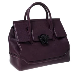 Versace Burgundy Leather Palazzo Empire Tote For Women -Versace Official Website luxury women versace used handbags p232594 007