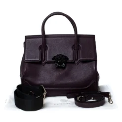 Versace Burgundy Leather Palazzo Empire Tote For Women -Versace Official Website luxury women versace used handbags p232594 010