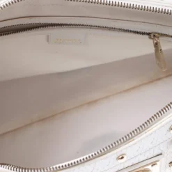 Versace White Leather Studded Satchel For Women -Versace Official Website luxury women versace used handbags p238432 011