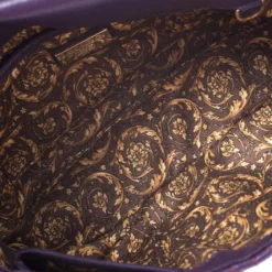 Versace Purple Leather Studded Tassel Vanitas Medea Shoulder Bag For Women -Versace Official Website luxury women versace used handbags p239201 005