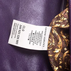 Versace Purple Leather Studded Tassel Vanitas Medea Shoulder Bag For Women -Versace Official Website luxury women versace used handbags p239201 007