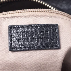 Versace Black Perforated Logo Leather Chain Hobo For Women -Versace Official Website luxury women versace used handbags p241830 006