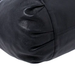 Versace Black Perforated Logo Leather Chain Hobo For Women -Versace Official Website luxury women versace used handbags p241830 009