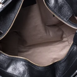 Versace Black Perforated Logo Leather Chain Hobo For Women -Versace Official Website luxury women versace used handbags p241830 011