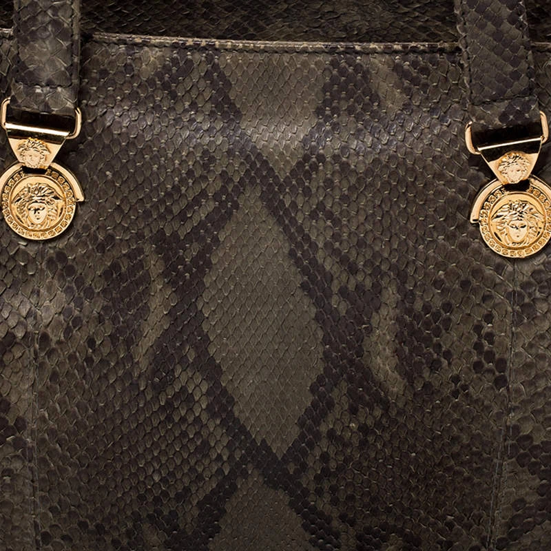 Versace Green Python Leather Tote For Women 5 Versace Green Python Leather Tote For Women - Image 5