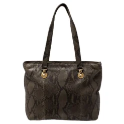 Versace Green Python Leather Tote For Women 14 Versace Green Python Leather Tote For Women -Versace Official Website luxury women versace used handbags p243814 005