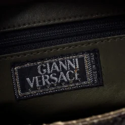 Versace Green Python Leather Tote For Women 18 Versace Green Python Leather Tote For Women -Versace Official Website luxury women versace used handbags p243814 010