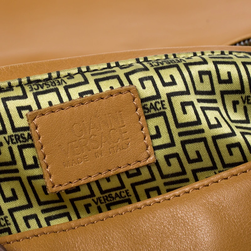 Versace Tan Leather Flap Strap Satchel For Women 8 Versace Tan Leather Flap Strap Satchel For Women - Image 8