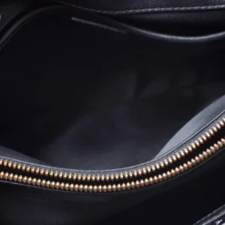 Versace Black Leather And Patent Leather Chain Flap Shoulder Bag For Women -Versace Official Website luxury women versace used handbags p244744 006