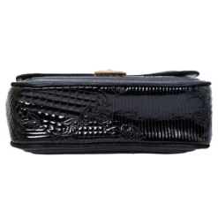 Versace Black Leather And Patent Leather Chain Flap Shoulder Bag For Women -Versace Official Website luxury women versace used handbags p244744 1573624749 007