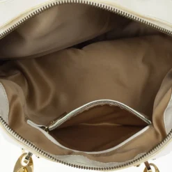 Versace White Leather Domed Satchel For Women -Versace Official Website luxury women versace used handbags p24483 007