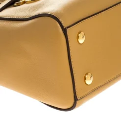 Versace Brown Leather Medusa Medallion Tote For Women -Versace Official Website luxury women versace used handbags p245561 004