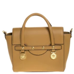 Versace Brown Leather Medusa Medallion Tote For Women -Versace Official Website luxury women versace used handbags p245561 010