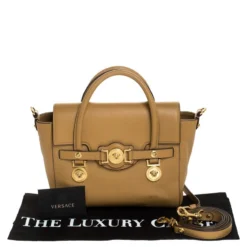 Versace Brown Leather Medusa Medallion Tote For Women -Versace Official Website luxury women versace used handbags p245561 011