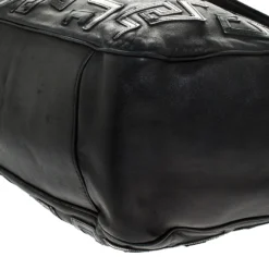 Versace Black Leather Shopper Tote For Women -Versace Official Website luxury women versace used handbags p245755 010